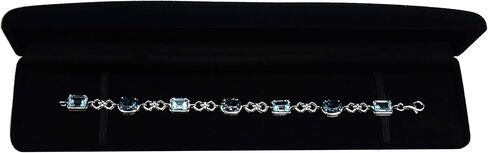 RB Gems Sterling Silver 925 Tennis Bracelet GENUINE GEMS Oval 9X7 mm, 14.7 Cts Rhodium-Plated Finish, 7" in Kuwait