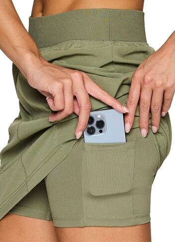 RBX Active Fashion Skort for Women, Long Length Golf/Pickleball Skort with Flat-Front Waistband, Plus Sizes in Saudi Arabia