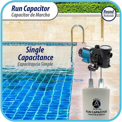 Appli Parts Run Capacitor for electric motors 25 Mfd uF (microfarads) 250VAC Plastic Case with terminals CBB60 Round Universal fit water pumps and others 3-1/8 in High 1-5/8 in Wide CON-25-250-P in Saudi Arabia