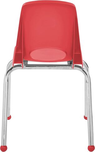 Factory Direct Partners 14005-AS 14" School Stack Chair, Stacking Student Seat with Chromed Steel Legs and Ball Glides for in-Home Learning or Classroom - Assorted (4-Pack) in Kuwait