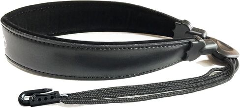 حزام ساكسفون RAUYIVANY، طول قابل للتعديل (16-22 بوصة)، حزام رقبة ساكسفون من الجلد الناعم مع خطاف J بلاستيكي، للساكسفون والكلارينيت والمزمار (أسود) in Kuwait