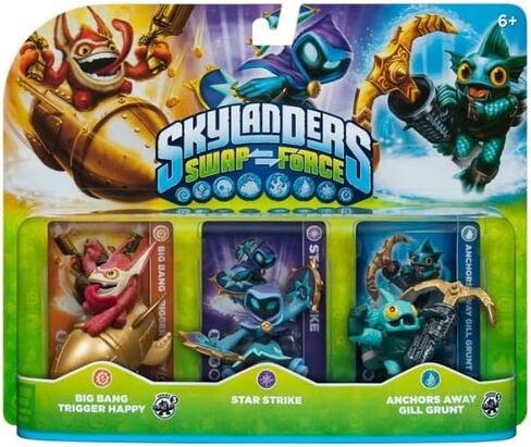 حزمة شخصيات Skylanders SWAP Force Triple: Big Bang Trigger Happy، Star Strike، Anchors Away Gill Grunt in Saudi Arabia