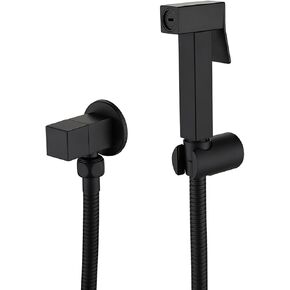 بخاخ بيديت محمول للحمام النحاسي، مجموعة بخاخ حفاضات من القماش مع ماء بارد واحد، طقم رش بيديت للحمام على الحائط للنظافة الأنثوية، أسود (ذهبي مصقول) in Kuwait