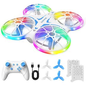 Mini Drones For Kids Beginners - With LED Lights And 2 Batteries, Remote Control RC Quadcopter with Altitude Hold and 3D Flips,Full Propeller Protect,Boys Toys Gifts(Pale Green) in Kuwait