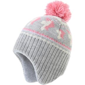 قبعات مون كيتي للفتيات الصغيرات بغطاء للأذنين قبعات منسوجة للرضع من عمر 6 إلى 12 شهرًا in Kuwait
