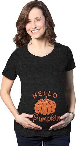 Maternity Hello Pumpkin T Shirt Funny Pregnancy Halloween Fall Autumn Lover Graphic Tee in Saudi Arabia