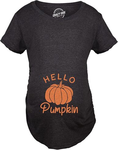 Maternity Hello Pumpkin T Shirt Funny Pregnancy Halloween Fall Autumn Lover Graphic Tee in Saudi Arabia