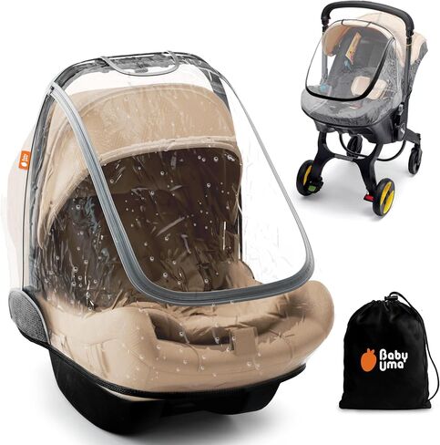 Baby Uma Car Seat Rain Cover - Waterproof & Breathable Carseat Covers Baby, 100% PEVA with Ventilation Panels, Protects from Rain, Dust & Wind, Universal with Easy-Access Window (+ Travel Bag) in Saudi Arabia
