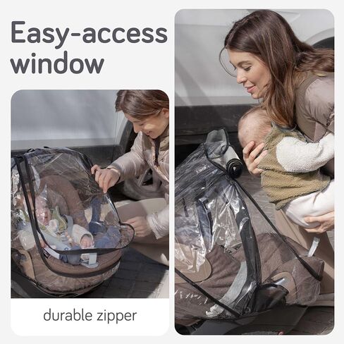 Baby Uma Car Seat Rain Cover - Waterproof & Breathable Carseat Covers Baby, 100% PEVA with Ventilation Panels, Protects from Rain, Dust & Wind, Universal with Easy-Access Window (+ Travel Bag) in Saudi Arabia