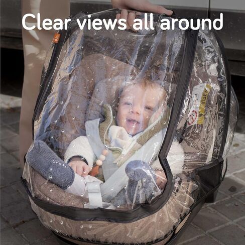 Baby Uma Car Seat Rain Cover - Waterproof & Breathable Carseat Covers Baby, 100% PEVA with Ventilation Panels, Protects from Rain, Dust & Wind, Universal with Easy-Access Window (+ Travel Bag) in Saudi Arabia