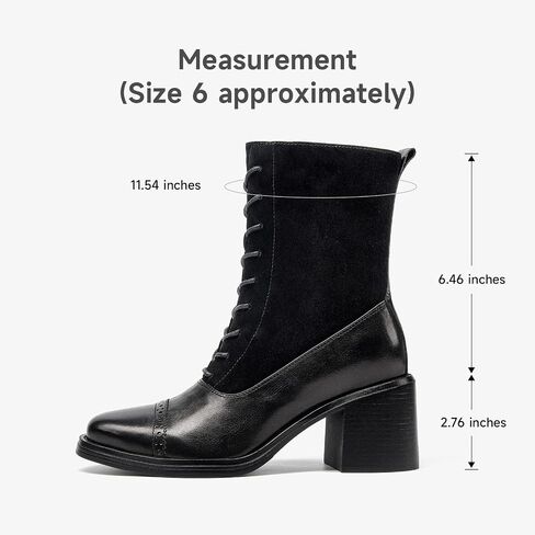 BEAU TODAY Combat Boots Womens Chunky Heel, Leather Suede Ankle Boots for Women, Lace Up Victorian Booties with Side Zipper Dress Brogue Shoes in Saudi Arabia