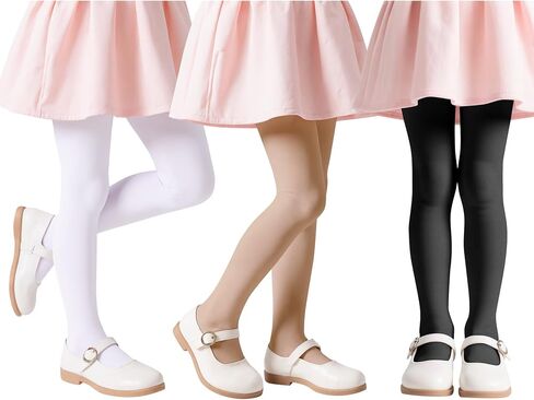 3 Pairs Toddler Ballet Tights for Girls - Girls Dance Tights Ultra Stretchy Soft Footed Tight for Daily Uniform Halloween in Saudi Arabia
