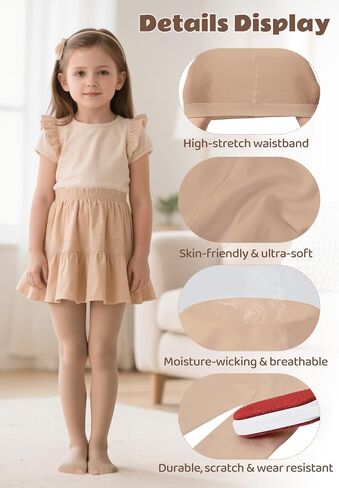 3 Pairs Toddler Ballet Tights for Girls - Girls Dance Tights Ultra Stretchy Soft Footed Tight for Daily Uniform Halloween in Saudi Arabia