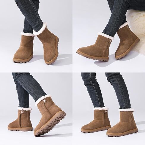 Women’s Snow Boots with Warm Faux Fur Lining Water Repellent Outdoor Comfortable Winter Boots for Women in Saudi Arabia