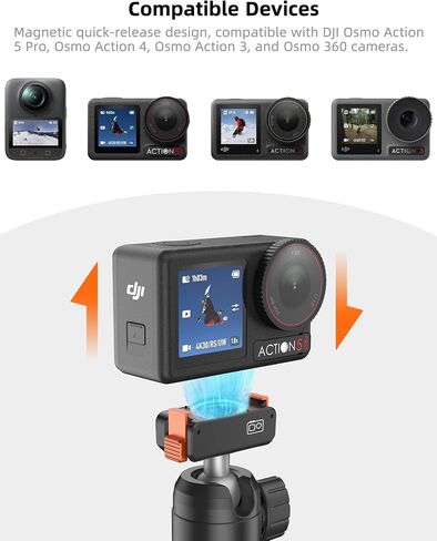 حامل ثلاثي القوائم 21.4 بوصة من Osmo Action Selfie Stick لـ DJI Osmo Action 5 Pro، Osmo Action 4، Osmo Nano، Osmo 360 - حامل مدونة فيديو قابل للتمديد للسفر مع قضيب تمديد صغير ورأس كروي 360 درجة، ملحقات عمل Osmo in Kuwait