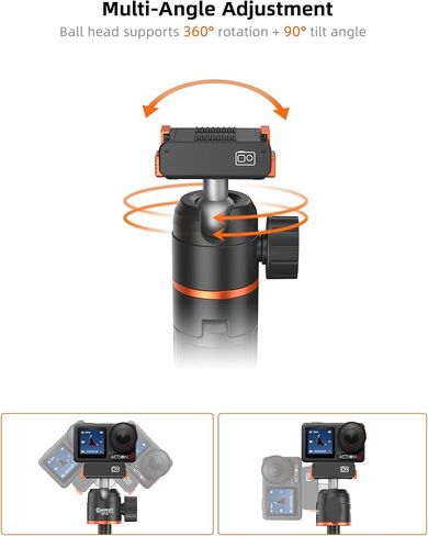 حامل ثلاثي القوائم 21.4 بوصة من Osmo Action Selfie Stick لـ DJI Osmo Action 5 Pro، Osmo Action 4، Osmo Nano، Osmo 360 - حامل مدونة فيديو قابل للتمديد للسفر مع قضيب تمديد صغير ورأس كروي 360 درجة، ملحقات عمل Osmo in Kuwait