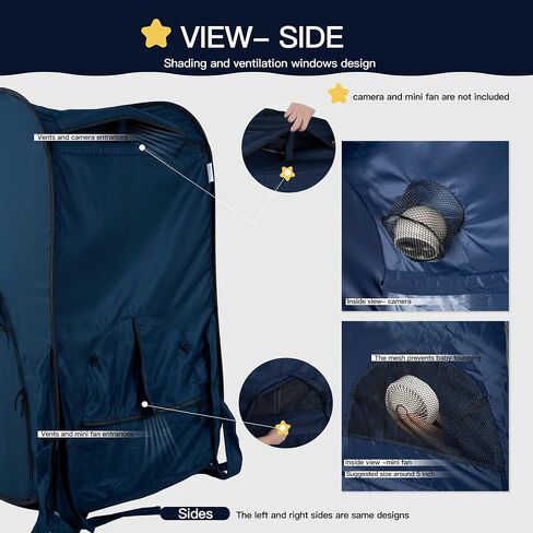 Poray Pop up Baby Privacy Bed Tent Sleeping Crib Tent Cover for Toddler,Blocks 80% Light with Monitor and Fan Pouch Design with Zipper Doors,Breathable Mesh Windows in Kuwait