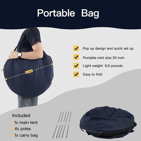 Poray Pop up Baby Privacy Bed Tent Sleeping Crib Tent Cover for Toddler,Blocks 80% Light with Monitor and Fan Pouch Design with Zipper Doors,Breathable Mesh Windows in Kuwait