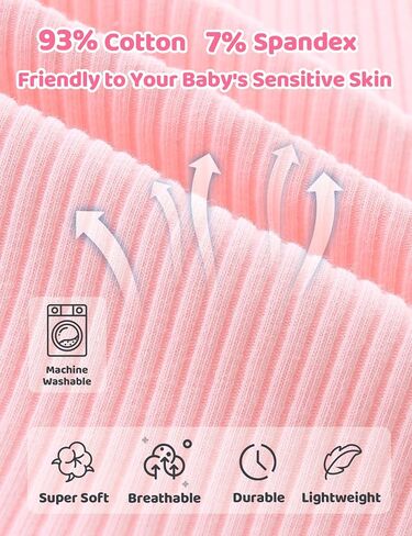 Babymine Newborn Unisex Baby Clothes 0-3 Months,Long Sleeve Onesie Infant Coming Home Outfits Romper with Mittens & Hat in Saudi Arabia