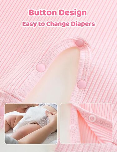 Babymine Newborn Unisex Baby Clothes 0-3 Months,Long Sleeve Onesie Infant Coming Home Outfits Romper with Mittens & Hat in Saudi Arabia