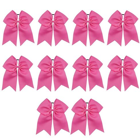 7" Breast Cancer Awareness Large Bow Pink Glitter Hair Bow With Ponytail Holder For Women Girls Breast Cancer Month in Kuwait