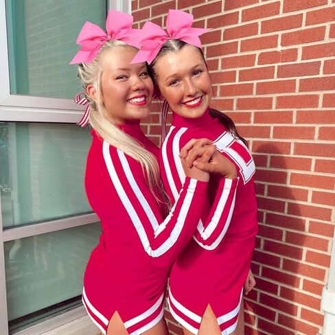 7" Breast Cancer Awareness Large Bow Pink Glitter Hair Bow With Ponytail Holder For Women Girls Breast Cancer Month in Kuwait