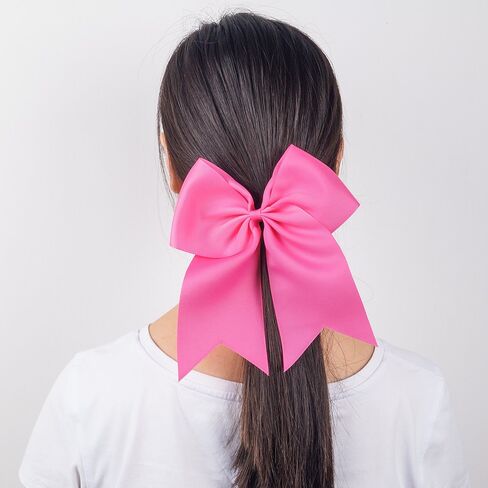 7" Breast Cancer Awareness Large Bow Pink Glitter Hair Bow With Ponytail Holder For Women Girls Breast Cancer Month in Kuwait