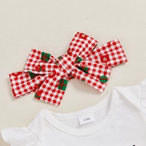 PUHHAPIEY My First Christmas Baby Girl Outfit Newborn Onesie Tutu Skirt Set | 0 3 6 12 18 Month Girl, My 1st Christmas Romper Onesie + Bloomers Tutu Skirt + Socks + Headband, 4pcs Christmas Clothes in Saudi Arabia