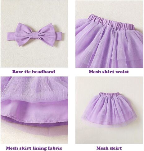 Baby Girl Ruffle Romper Tutu Dress Set Fall Winter 0-18M | Soft breathable fabric, 4-layer tulle skirt, long sleeve romper, bow headband included, Daily wear baptismal holidays in Saudi Arabia