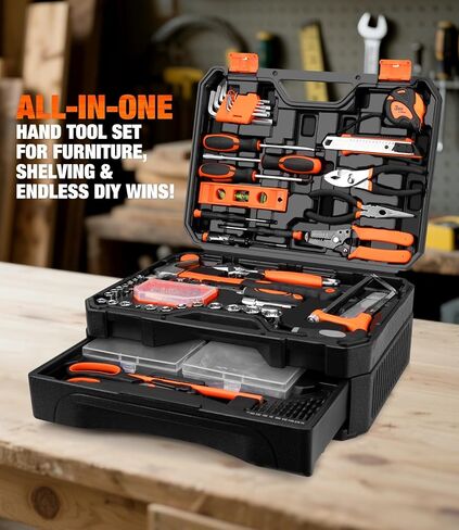328-Piece Tool Set - Tool Kit Toolbox Storage Case with Drawer, General Household Hand Tool Kit Perfect for Home & DIY Repairs in Saudi Arabia