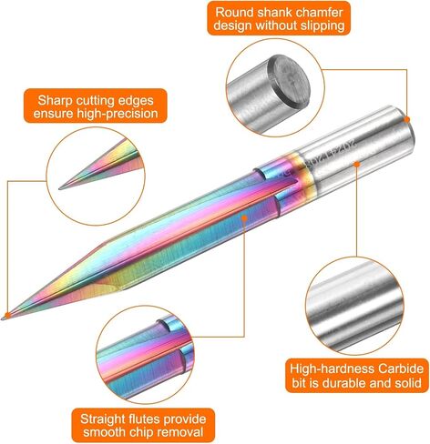 HARFINGTON V Groove Router Bit 30 Degree 1/4" Shank 0.3mm Tip Carbide Tantalum Coating CNC Engraving V Router Bits with 4 Flutes Carving Tool for Wood Plywood Acrylic MDF Lettering in Saudi Arabia