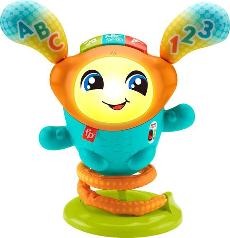 Fisher-Price Baby & Toddler Learning Toy DJ Bouncin’ Beats with Music Lights & Bouncing Action for Ages 9+ Months, Multilanguage Version in Saudi Arabia