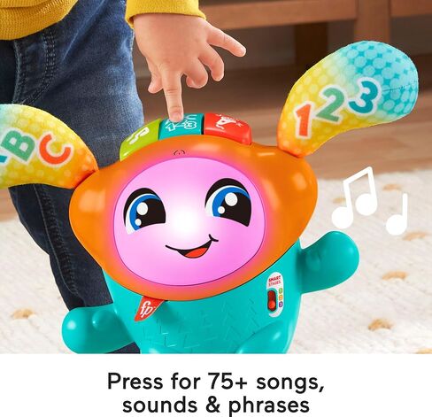 Fisher-Price Baby & Toddler Learning Toy DJ Bouncin’ Beats with Music Lights & Bouncing Action for Ages 9+ Months, Multilanguage Version in Saudi Arabia