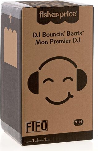 Fisher-Price Baby & Toddler Learning Toy DJ Bouncin’ Beats with Music Lights & Bouncing Action for Ages 9+ Months, Multilanguage Version in Saudi Arabia