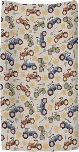 Vintage Tractors Changing Pad Covers for Baby Girls Boys Farm Tractor Harvest Fitted Change Table Pad Mats Farmhouse Trucks Vehicle Soft Diaper Change Table Cover Sheets for 32''×16'' Contoured Pad in Saudi Arabia