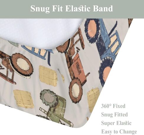 Vintage Tractors Changing Pad Covers for Baby Girls Boys Farm Tractor Harvest Fitted Change Table Pad Mats Farmhouse Trucks Vehicle Soft Diaper Change Table Cover Sheets for 32''×16'' Contoured Pad in Saudi Arabia