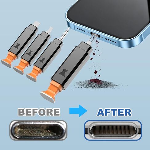 13-in-1 for iPhone Cleaning Kit Charging Port Cleaner, Phone Cleaner Repair Tool for Lightning Cable Connector Charger Speaker, iPad MacBook Samsung AirPods Pro & Charging Case, Safe for All Devices in Kuwait