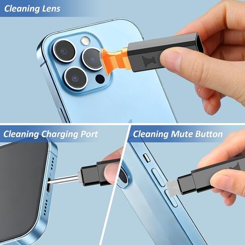 13-in-1 for iPhone Cleaning Kit Charging Port Cleaner, Phone Cleaner Repair Tool for Lightning Cable Connector Charger Speaker, iPad MacBook Samsung AirPods Pro & Charging Case, Safe for All Devices in Kuwait