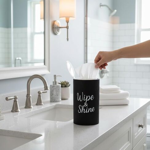 Wood Disinfecting Wipe Dispenser for Kitchen Farmhouse Countertop Organizer Storage Container Black in Saudi Arabia