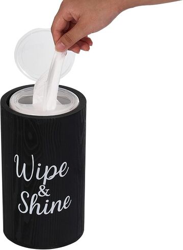 Wood Disinfecting Wipe Dispenser for Kitchen Farmhouse Countertop Organizer Storage Container Black in Saudi Arabia