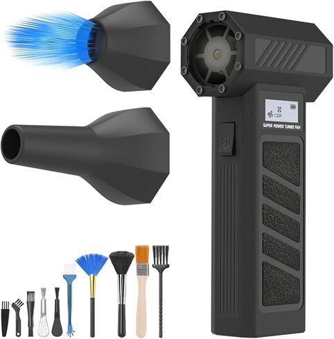 Compressed Air Duster,4-Gear Adjustable 130000RPM Electric Air Duster,5000mAh Rechargeable Air Blower,Jet Dry Blower Replace Air Can,As Keyboard Cleaner,Car Blower in Saudi Arabia