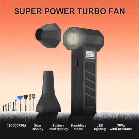 Compressed Air Duster,4-Gear Adjustable 130000RPM Electric Air Duster,5000mAh Rechargeable Air Blower,Jet Dry Blower Replace Air Can,As Keyboard Cleaner,Car Blower in Saudi Arabia
