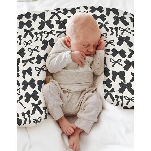 أقواس وردية للفتيات أغطية وسائد للرضاعة للفتيات عيد الحب أقواس الحضانة غطاء وسادة للرضاعة الطبيعية، أشرطة وردية ربيعية، أغطية ناعمة قابلة للتمدد وقابلة للإزالة للرضع حديثي الولادة in Kuwait