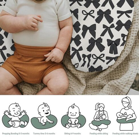 أقواس وردية للفتيات أغطية وسائد للرضاعة للفتيات عيد الحب أقواس الحضانة غطاء وسادة للرضاعة الطبيعية، أشرطة وردية ربيعية، أغطية ناعمة قابلة للتمدد وقابلة للإزالة للرضع حديثي الولادة in Kuwait