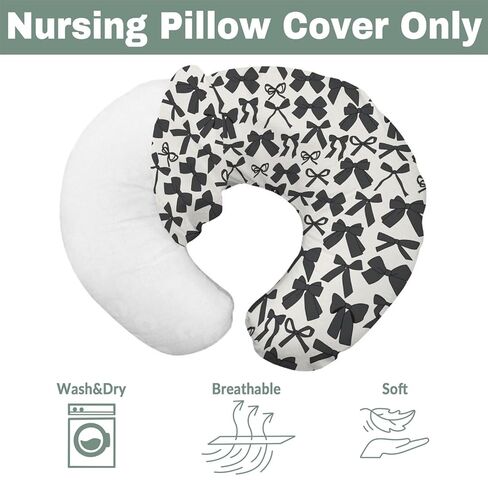 أقواس وردية للفتيات أغطية وسائد للرضاعة للفتيات عيد الحب أقواس الحضانة غطاء وسادة للرضاعة الطبيعية، أشرطة وردية ربيعية، أغطية ناعمة قابلة للتمدد وقابلة للإزالة للرضع حديثي الولادة in Kuwait