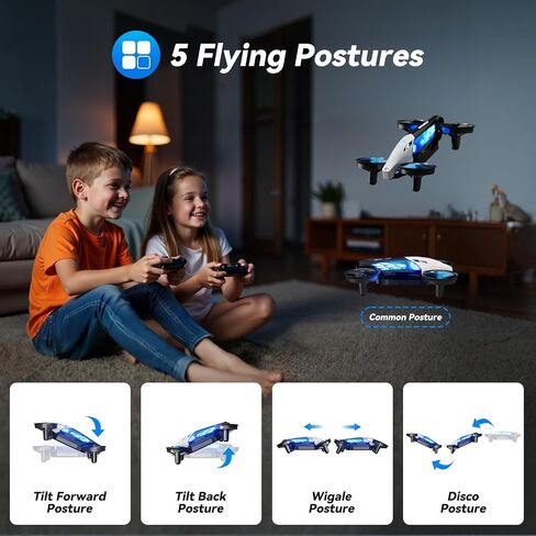 2-in-1 Drones for Kids 8-12 with 7+2 Light Modes,5 Flying Postures,Mini Drone for Age 14 Boys Small Micro Indoor Nano RC Remote Control Quadcopter with Land Mode,Auto rotation,Circle Fly,Altitude Hold in Saudi Arabia