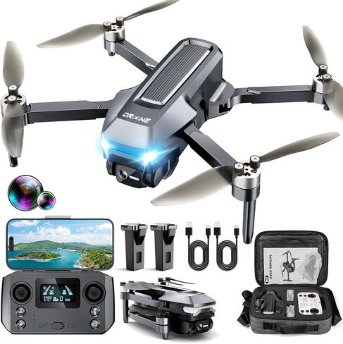 طائرات بدون طيار مع كاميرا للبالغين 4K، طائرة بدون طيار FPV، 248 جرام، طائرة RC بدون طيار GPS مع إرجاع تلقائي، تتبع نظام تحديد المواقع العالمي (GPS)، طيران نقطة الطريق، ناقل الحركة 5G، التحكم بالإيماءات، محرك بدون فرشاة، بطاريتان، رحلة 46 دقيقة in Kuwait