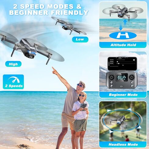 طائرات بدون طيار مع كاميرا للبالغين 4K، طائرة بدون طيار FPV، 248 جرام، طائرة RC بدون طيار GPS مع إرجاع تلقائي، تتبع نظام تحديد المواقع العالمي (GPS)، طيران نقطة الطريق، ناقل الحركة 5G، التحكم بالإيماءات، محرك بدون فرشاة، بطاريتان، رحلة 46 دقيقة in Kuwait
