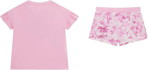 GUESS baby-girls Eco Short Sleeve T-shirt and Active Shorts Set in Saudi Arabia