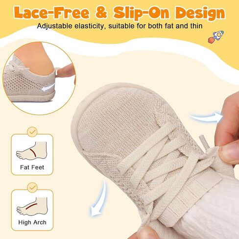 FEETCITY Lightweight Baby First Walking Shoes Boys Girls Slip On Shoes Breathable Baby Sock Shoe Barefoot Infant Sneakers in Saudi Arabia